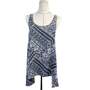 Lorimer NYC Tribal Geometric Print Open‎ Back Tank Tunic Medium